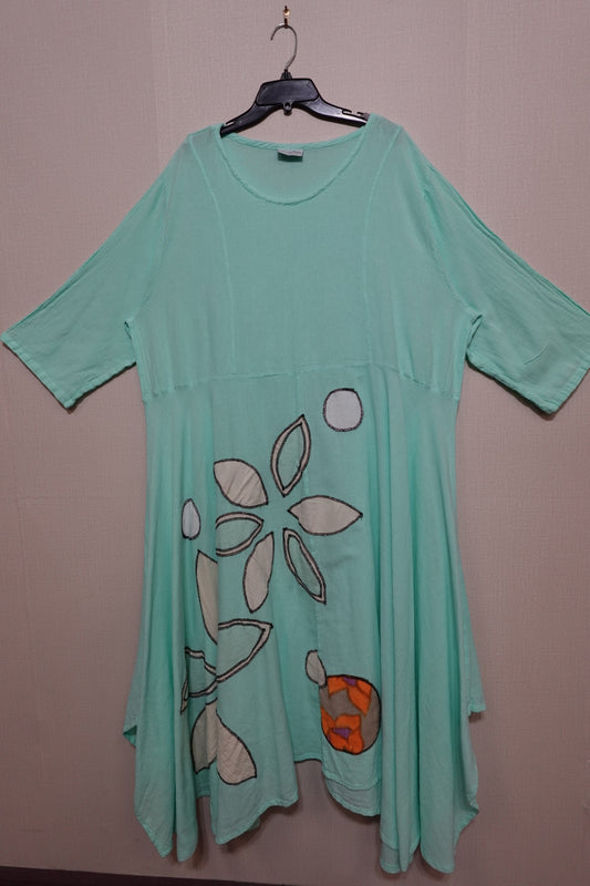 Cotton Ways, 1/2 Sleeve Handkerchief Dress, Size 4X