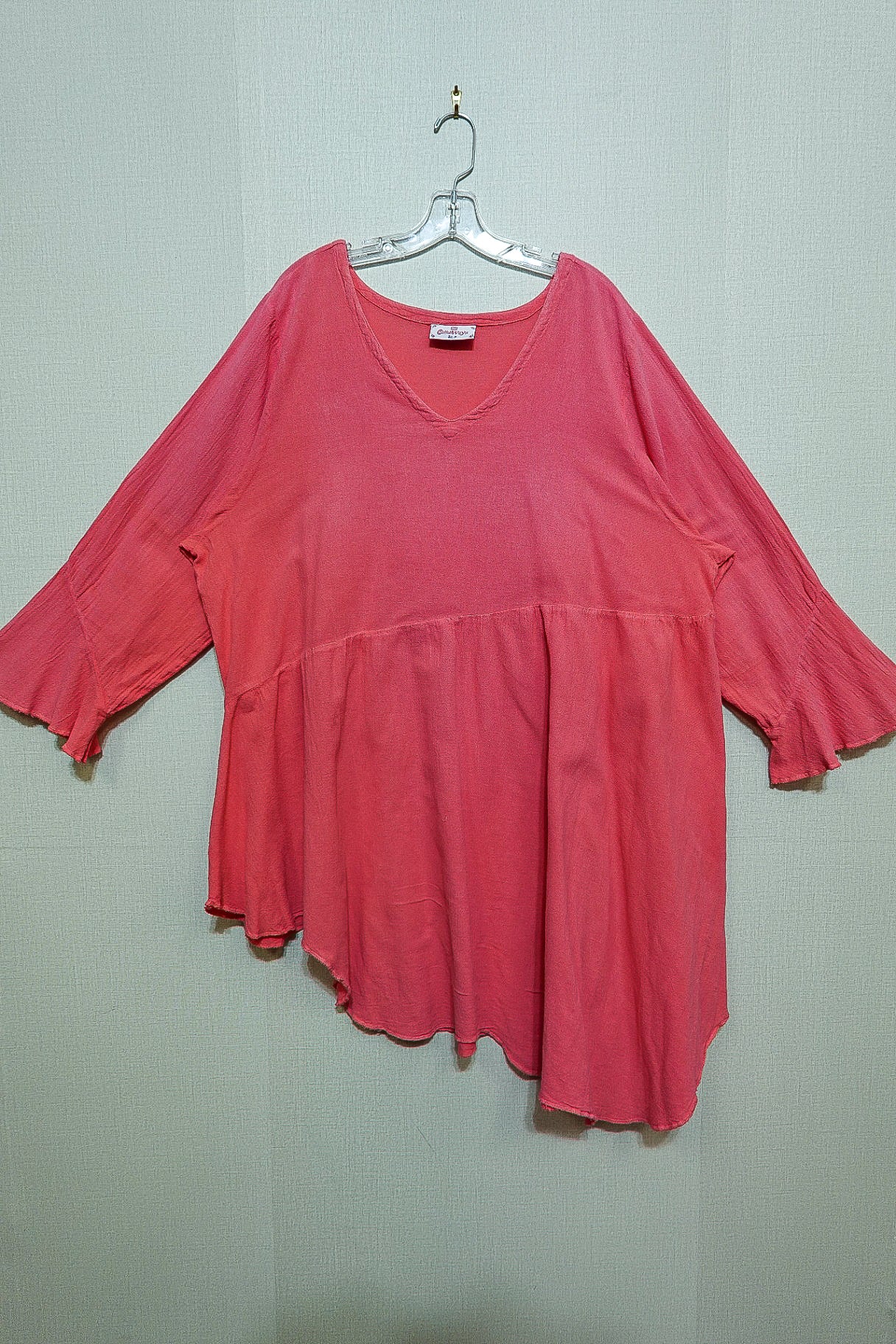 Cotton Ways, 3/4 Sleeve Tunic Short Dress, Size 3X