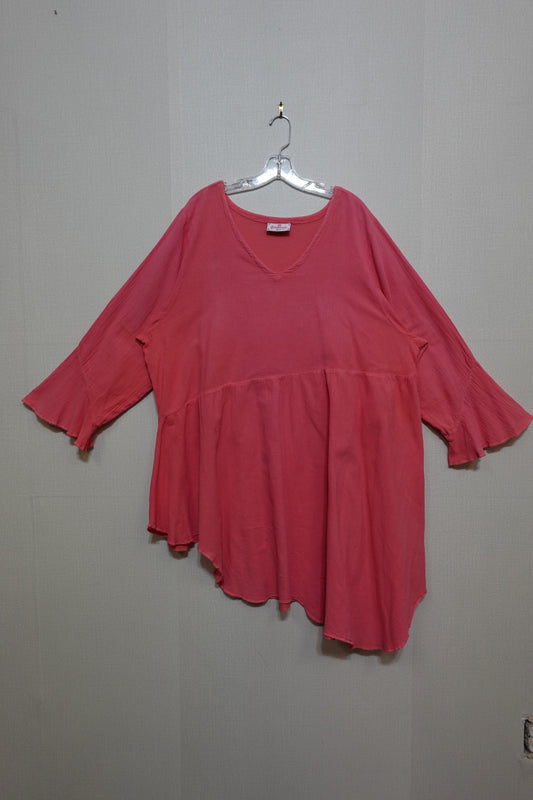 Cotton Ways, 3/4 Sleeve Tunic Short Dress, Size 3X