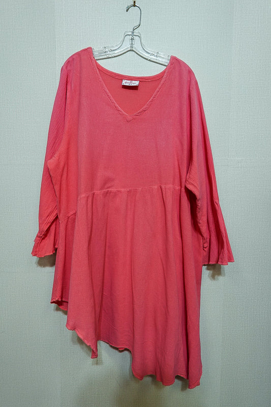 Cotton Ways, 3/4 Sleeve Tunic Short Dress, Size 3X