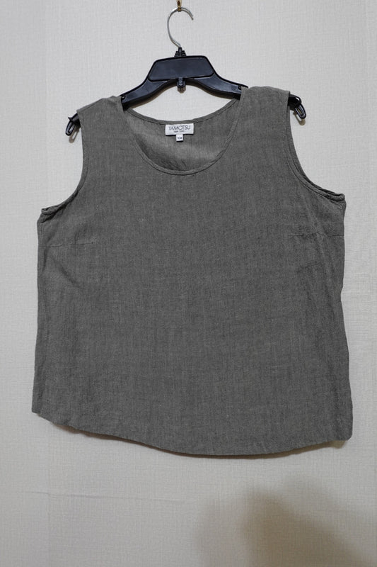 TAMOTSU, Linen Blend Sleeveless Blouse, Size 16W