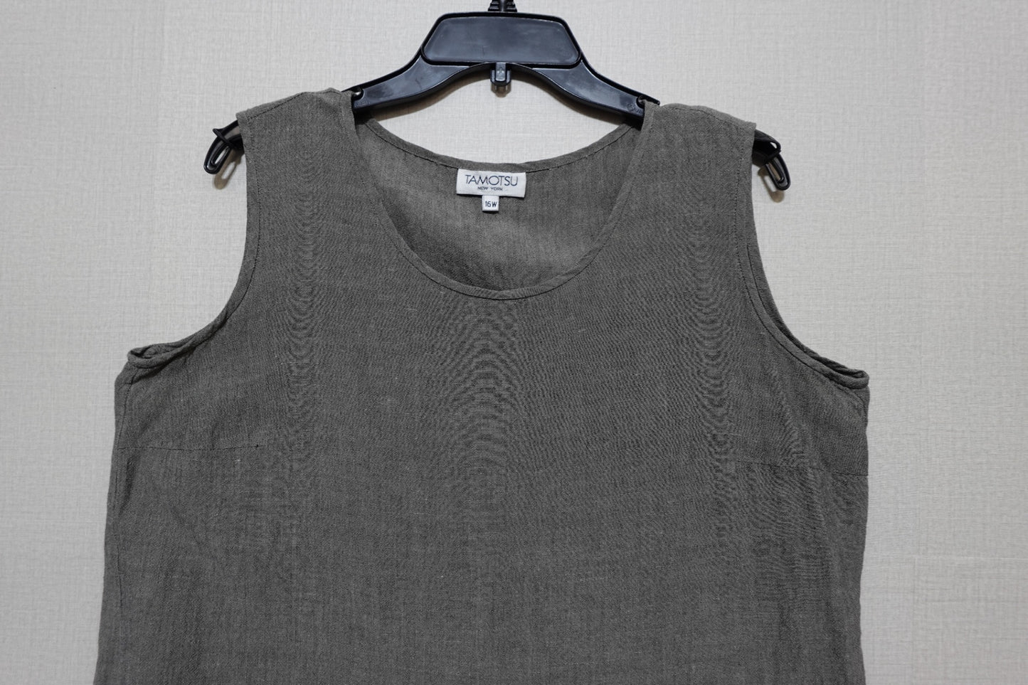 TAMOTSU, Linen Blend Sleeveless Blouse, Size 16W