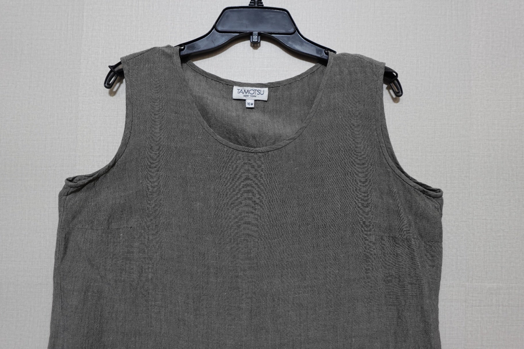 TAMOTSU, Linen Blend Sleeveless Blouse, Size 16W