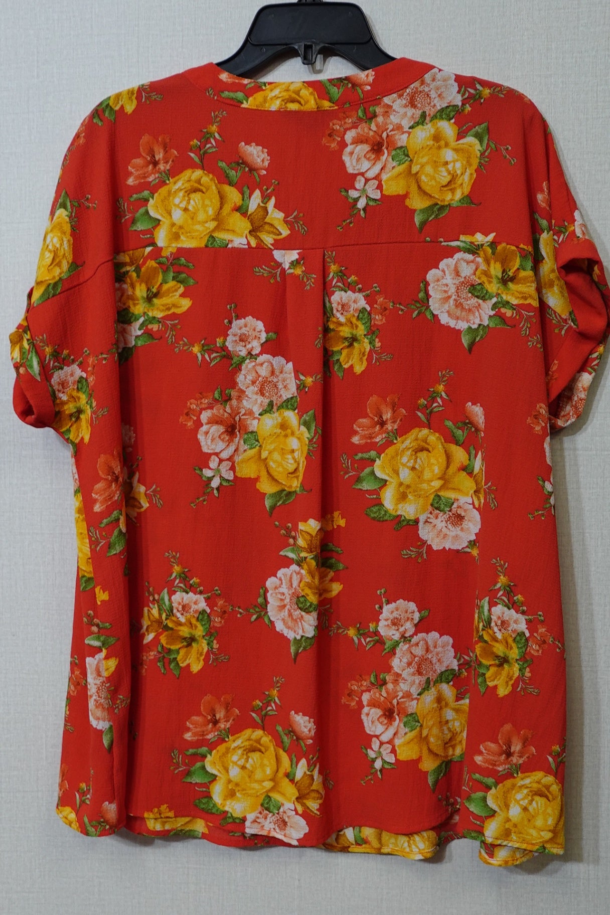 Flower & Feather, Short Sleeved Top, Size XL