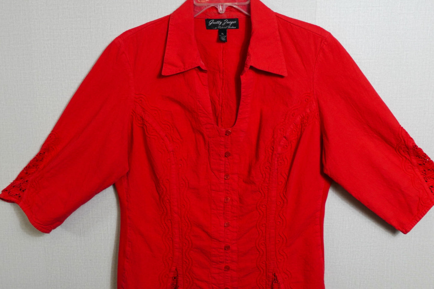 Gretty Zueger. , Short Sleeve Top, Size XL