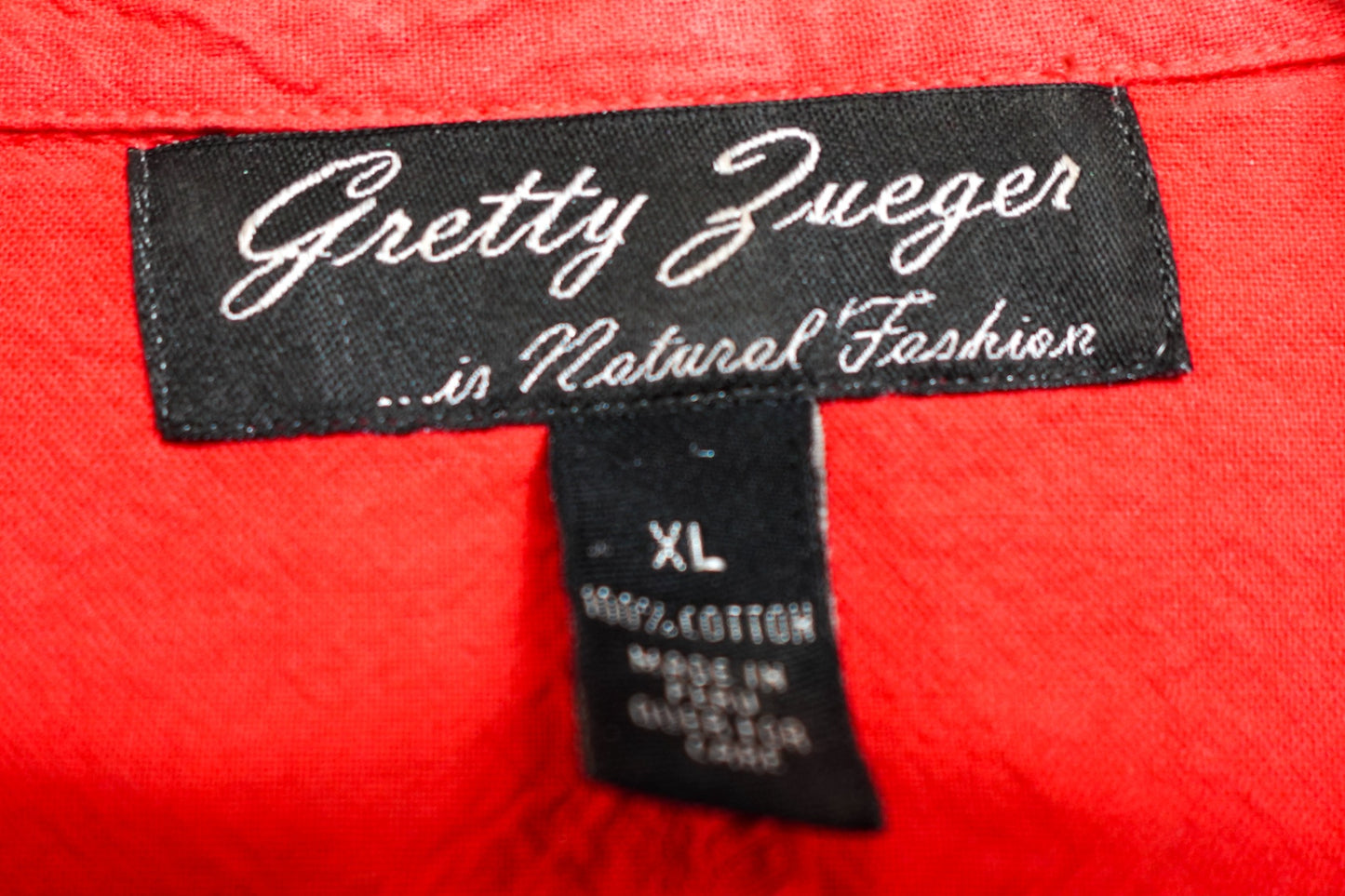 Gretty Zueger. , Short Sleeve Top, Size XL