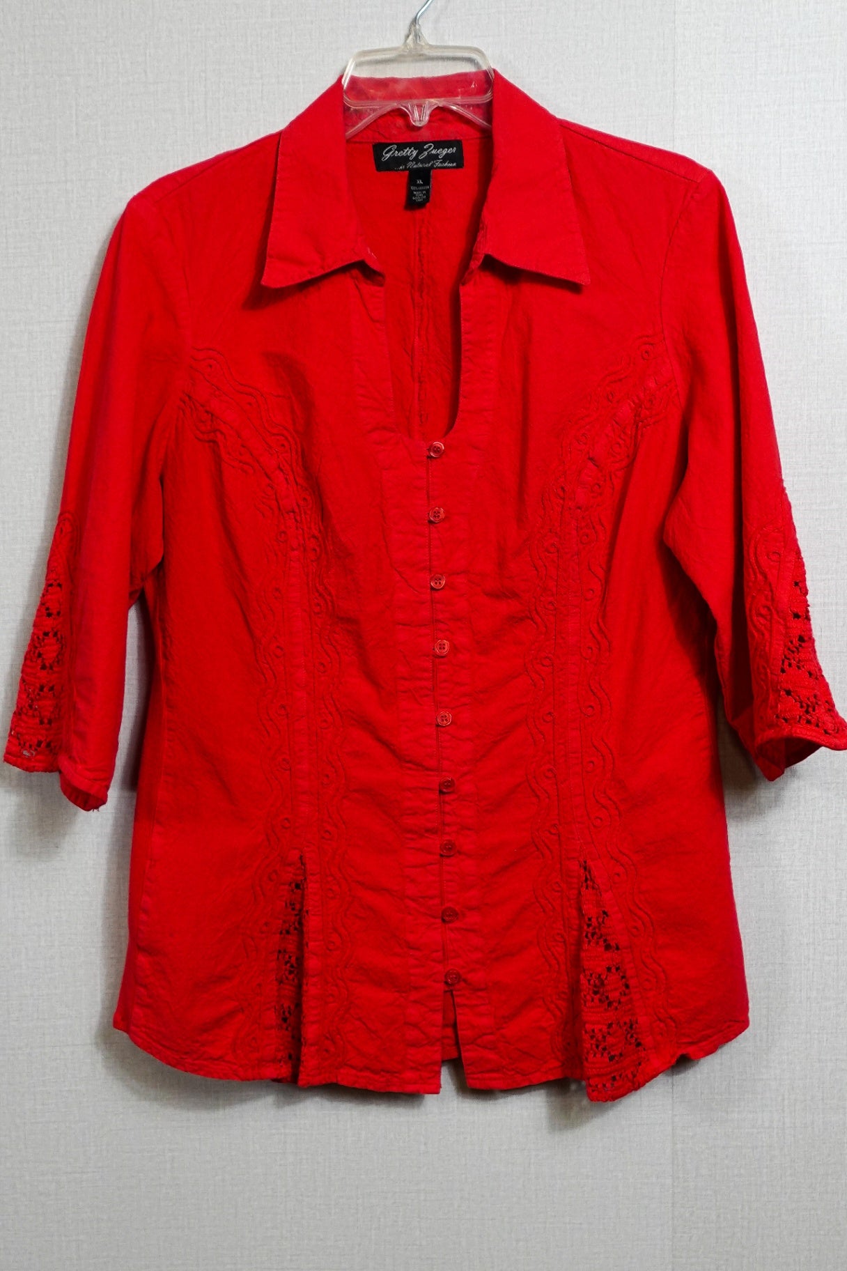 Gretty Zueger. , Short Sleeve Top, Size XL