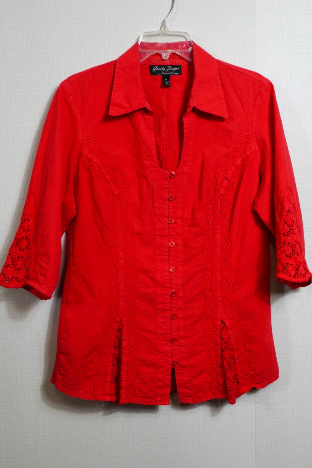 Gretty Zueger. , Short Sleeve Top, Size XL