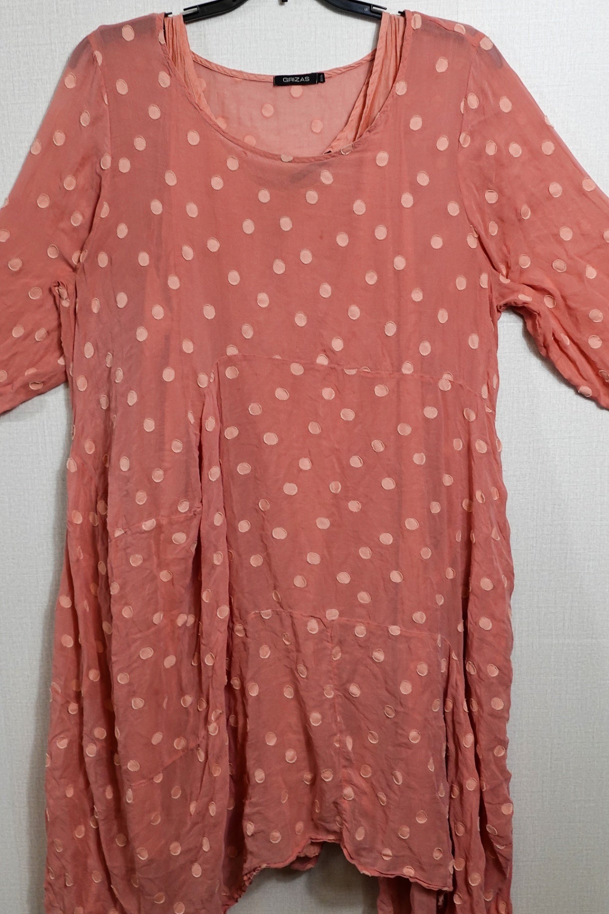 GRIZAS, Ultra Rare Silk Blend Dress & Slip (Small Stain Pictured), Size 2XL