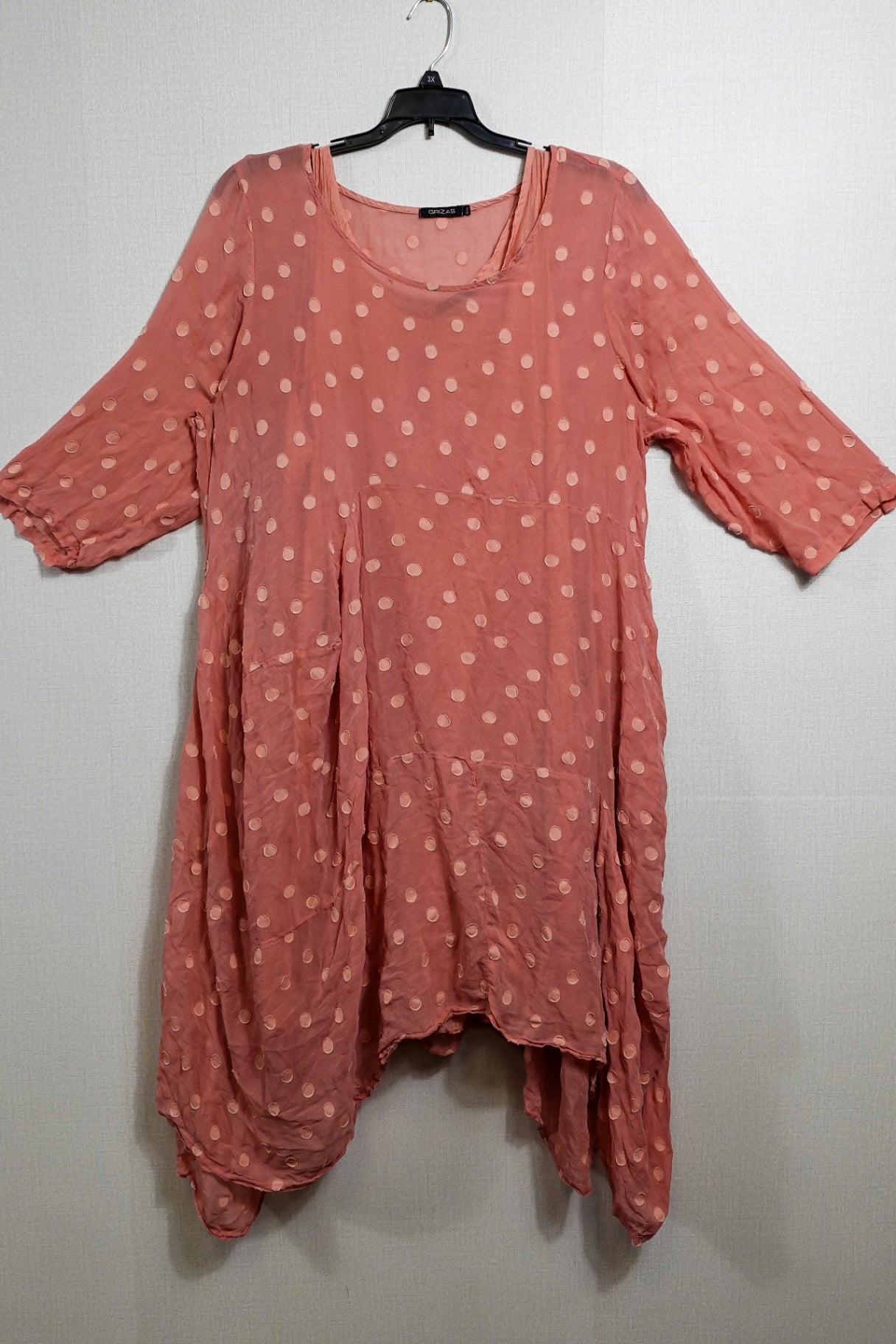 GRIZAS, Ultra Rare Silk Blend Dress & Slip (Small Stain Pictured), Size 2XL