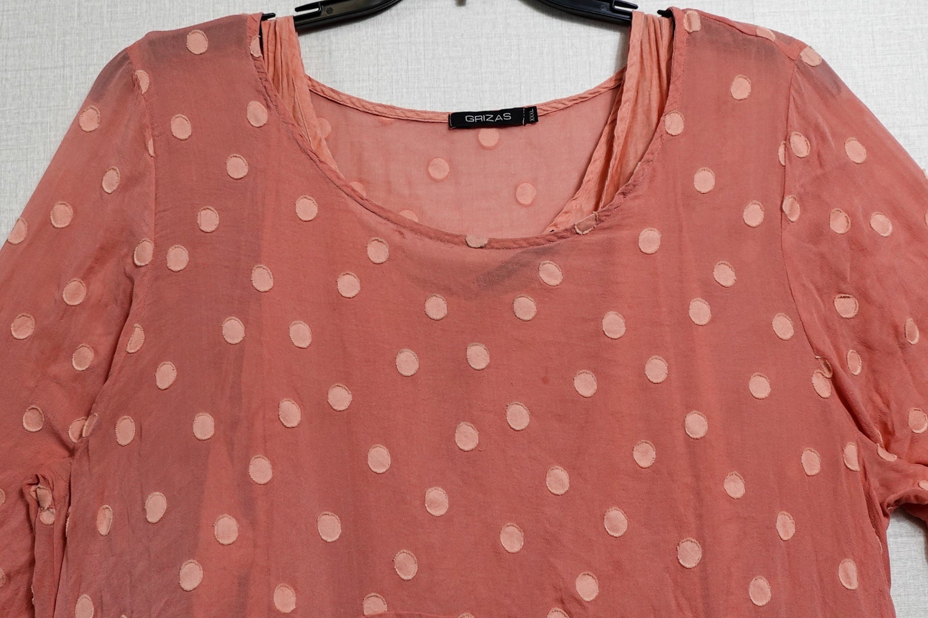 GRIZAS, Ultra Rare Silk Blend Dress & Slip (Small Stain Pictured), Size 2XL