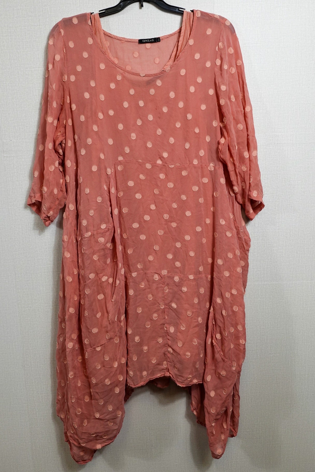 GRIZAS, Ultra Rare Silk Blend Dress & Slip (Small Stain Pictured), Size 2XL