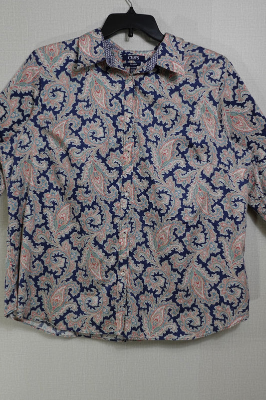 Chaps, Long Sleeves No Iron Top, Size 2X