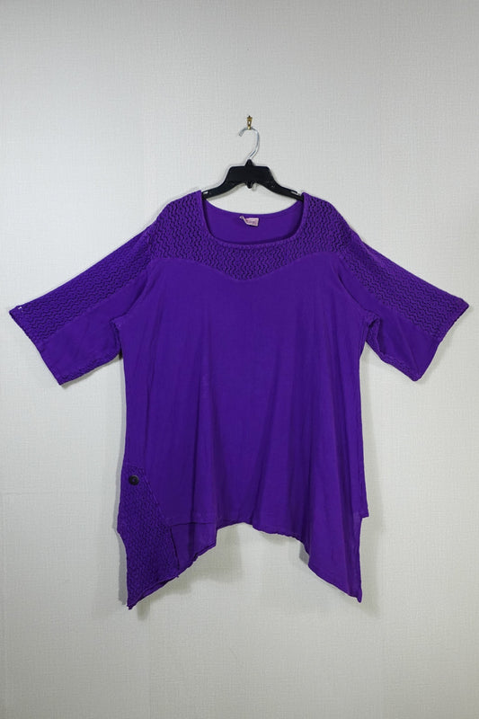 CottonWays, 3/4 sleeve top, 3X, Cotton