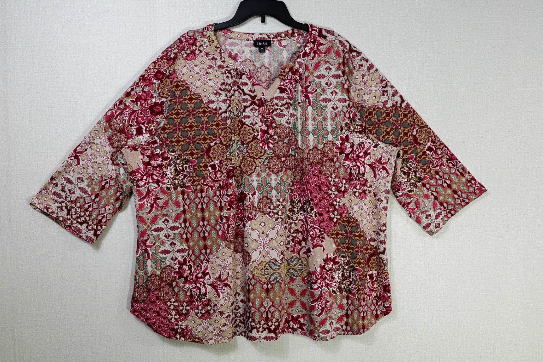 Links, 3/4 SLEEVE TOP, 3X