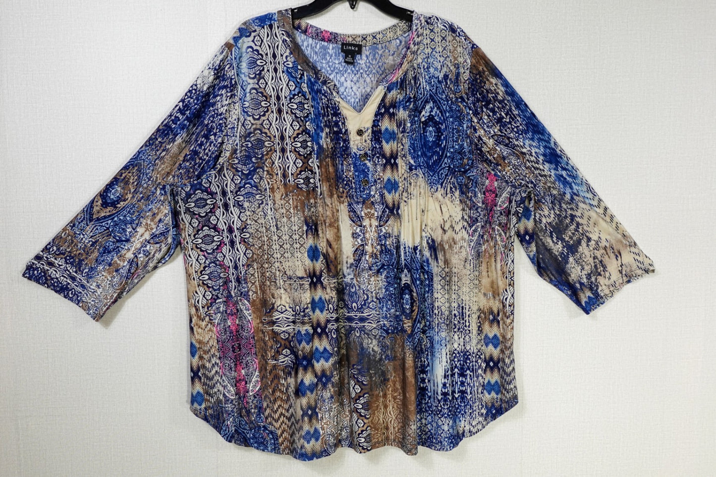 Links, Long Sleeve Top, 2X (1X)