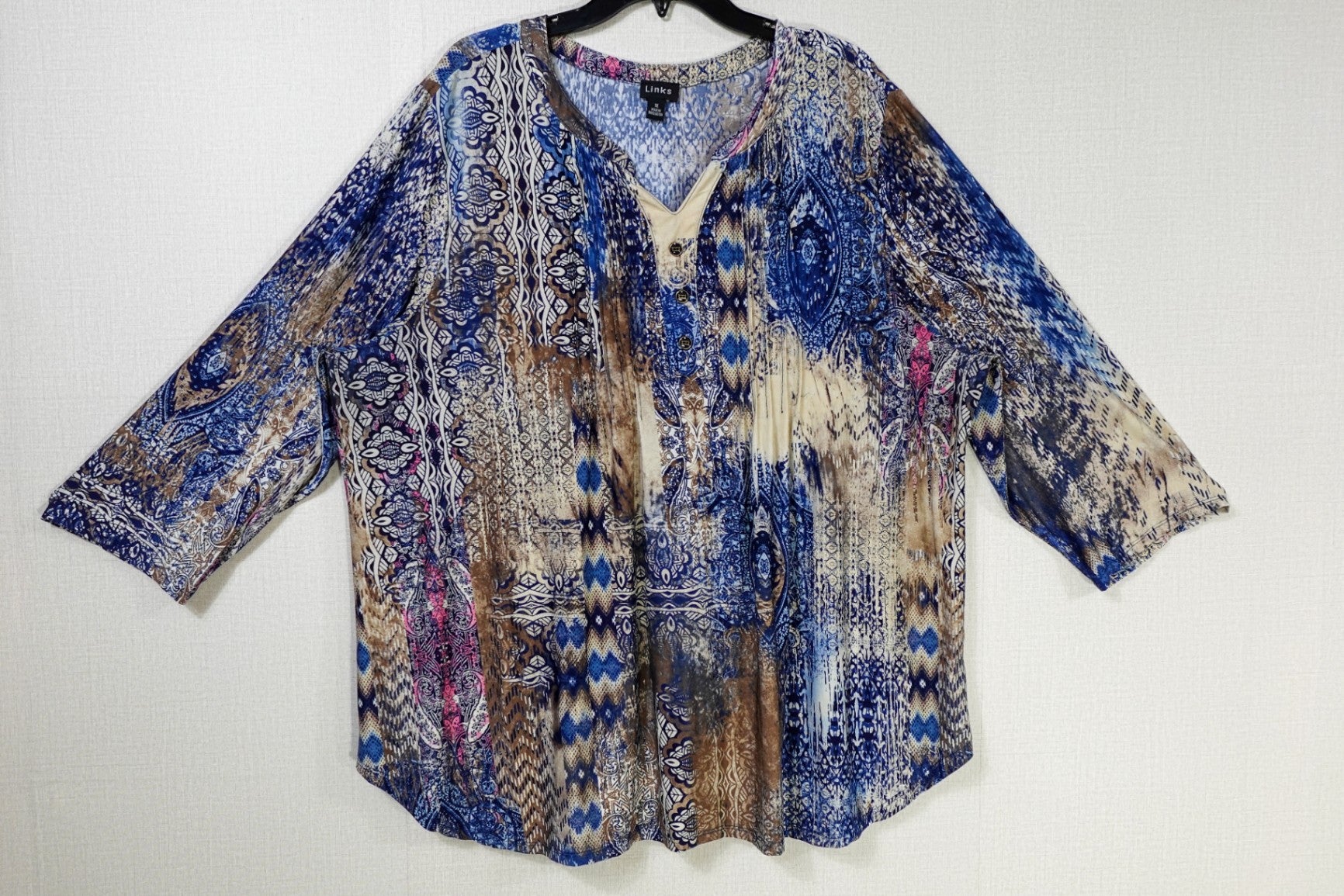 Links, Long Sleeve Top, 2X (1X)