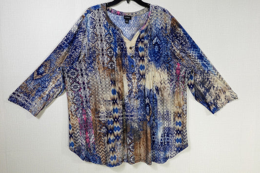Links, Long Sleeve Top, 2X (1X)