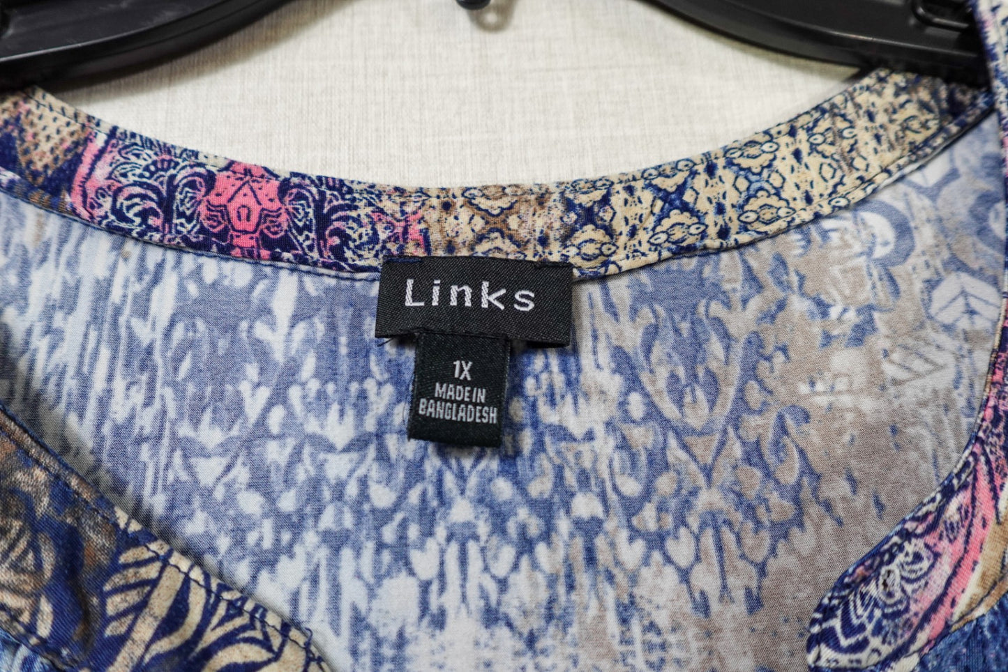 Links, Long Sleeve Top, 2X (1X)