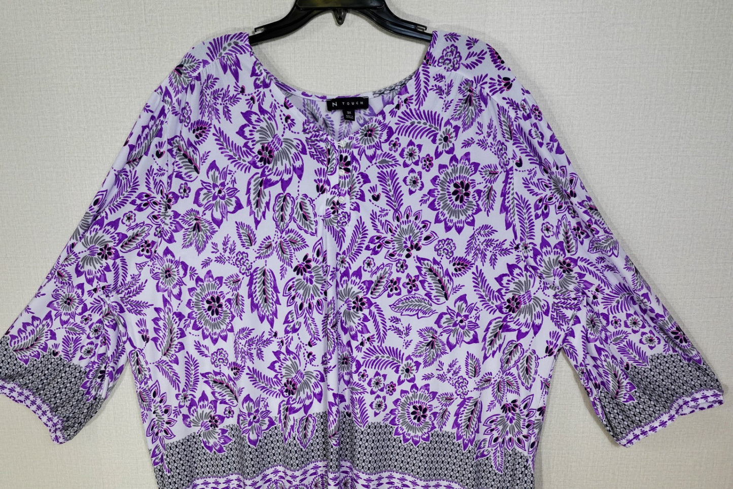 N Touch, 3/4 Sleeves Top, 3X
