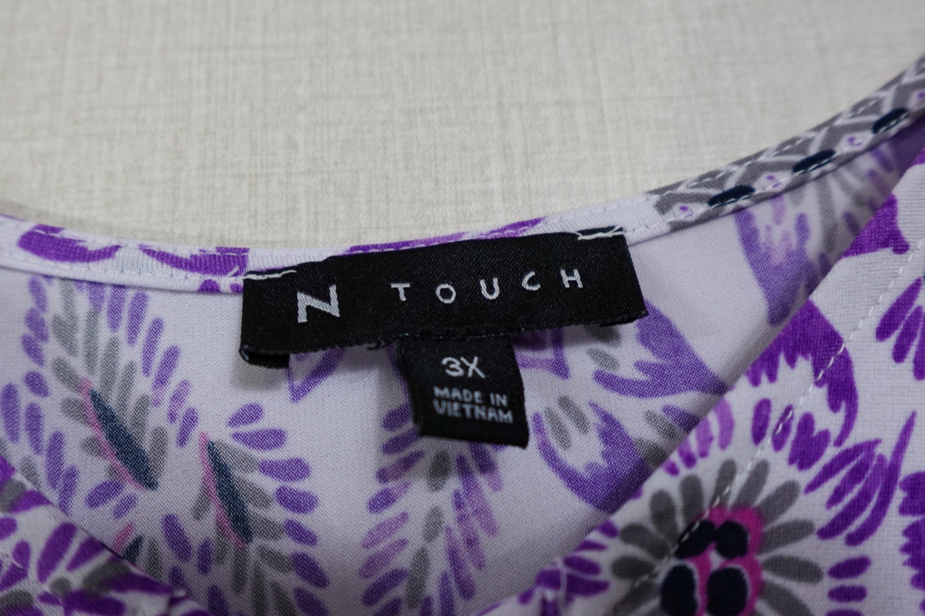 N Touch, 3/4 Sleeves Top, 3X