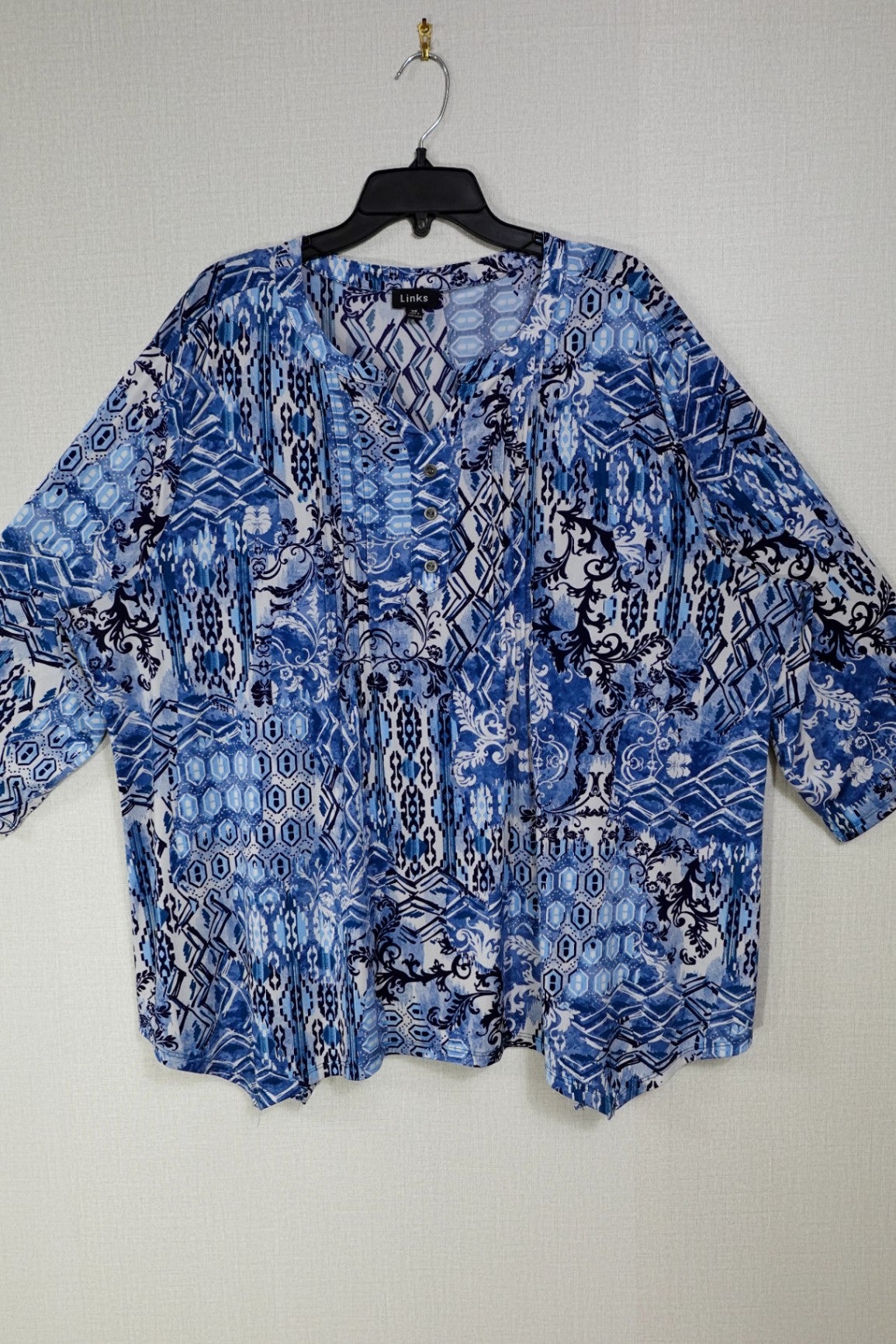 Links, Long Sleeve Top, 2X (1X)