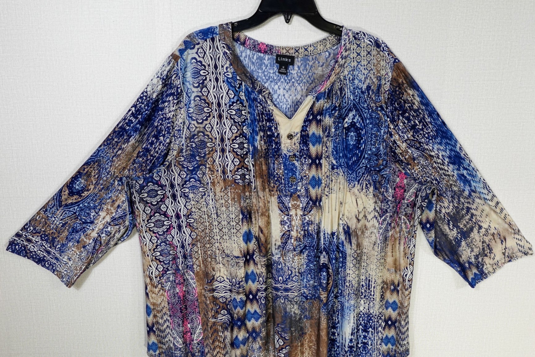 Links, Long Sleeve Top, 2X (1X)