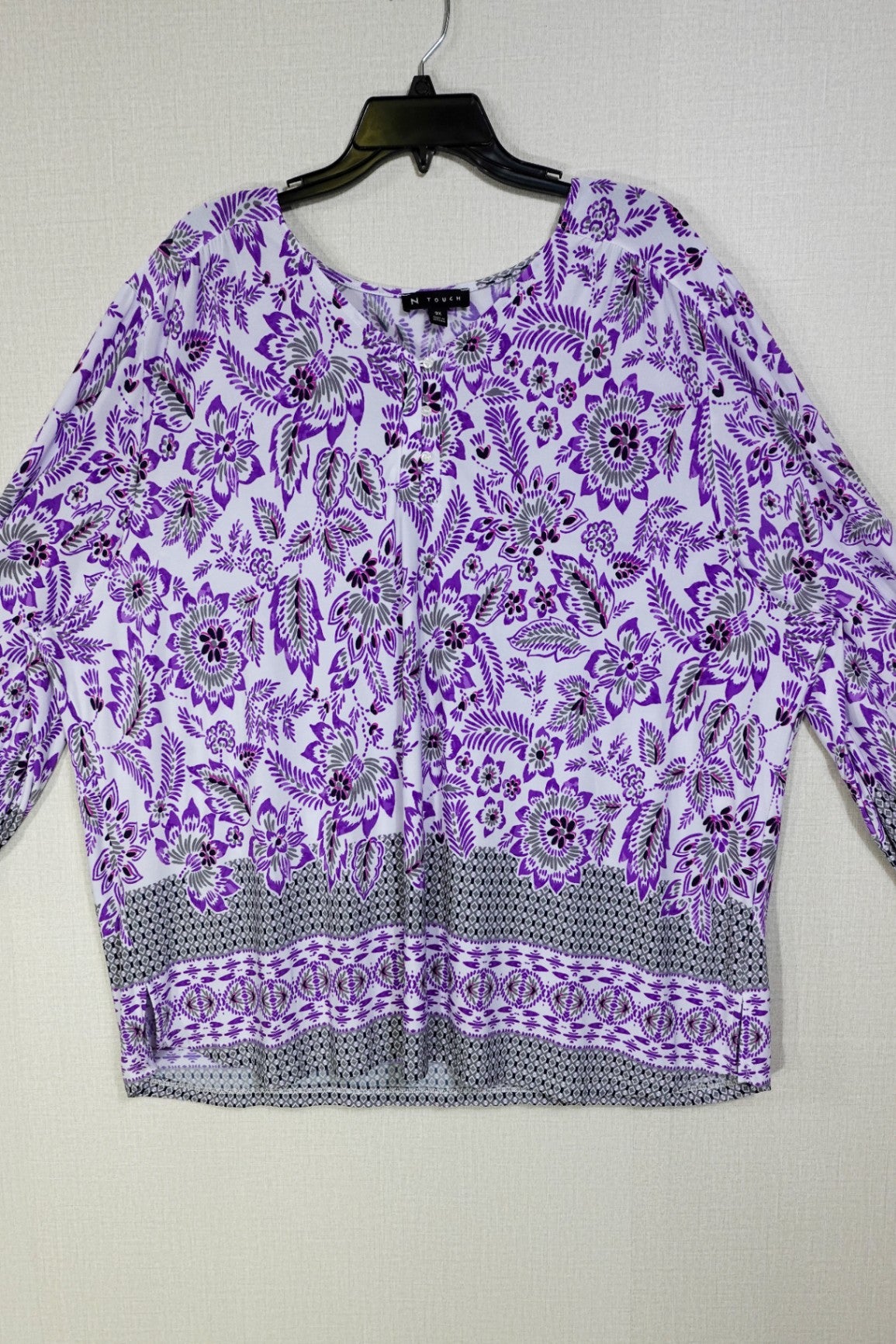 N Touch, 3/4 Sleeves Top, 3X
