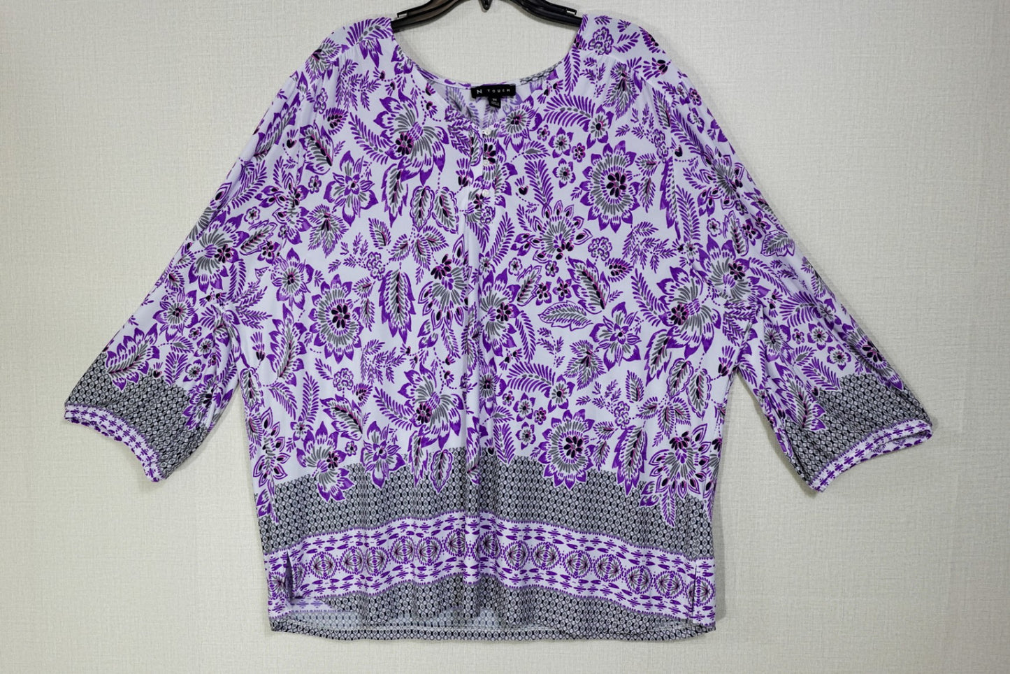 N Touch, 3/4 Sleeves Top, 3X