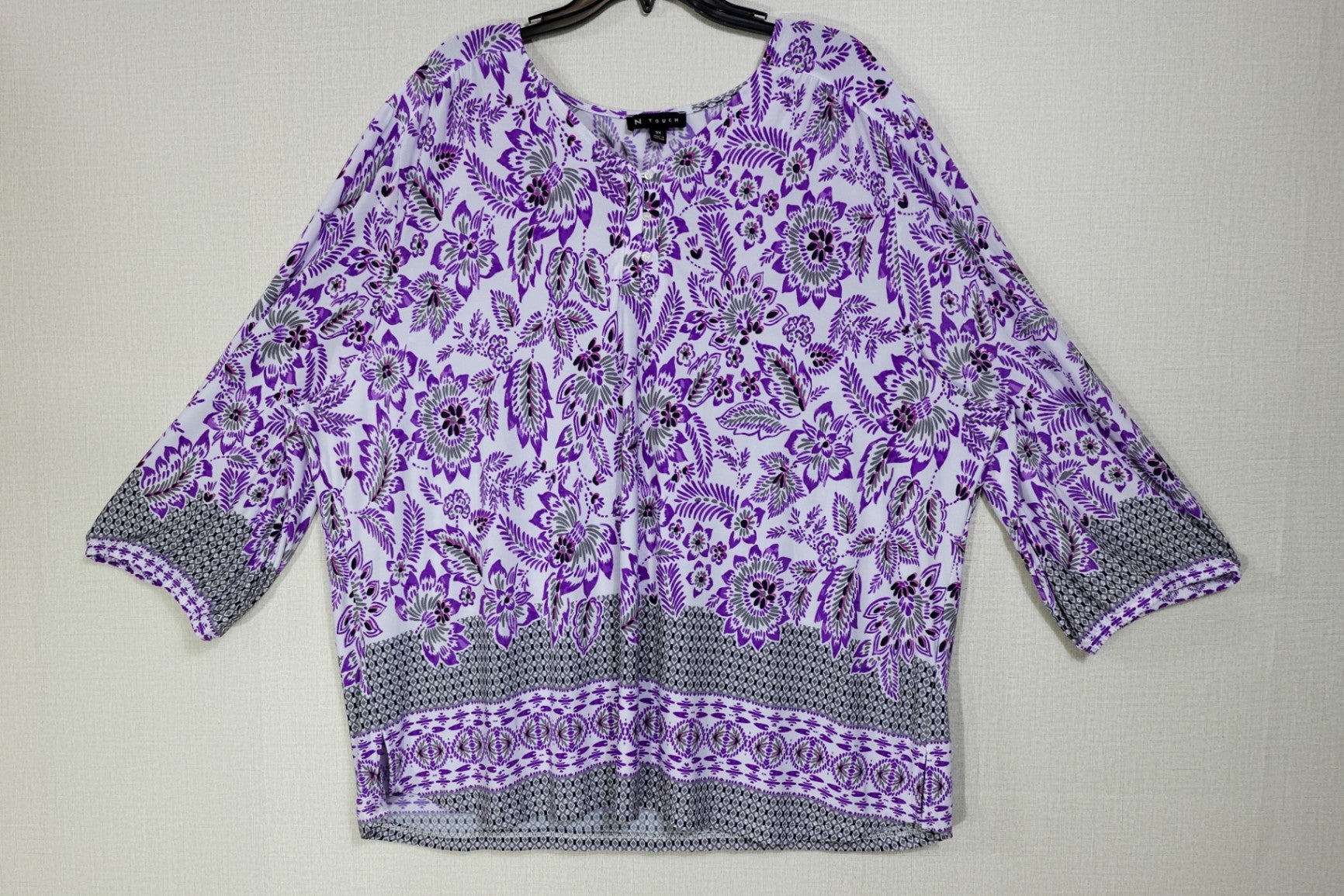 N Touch, 3/4 Sleeves Top, 3X