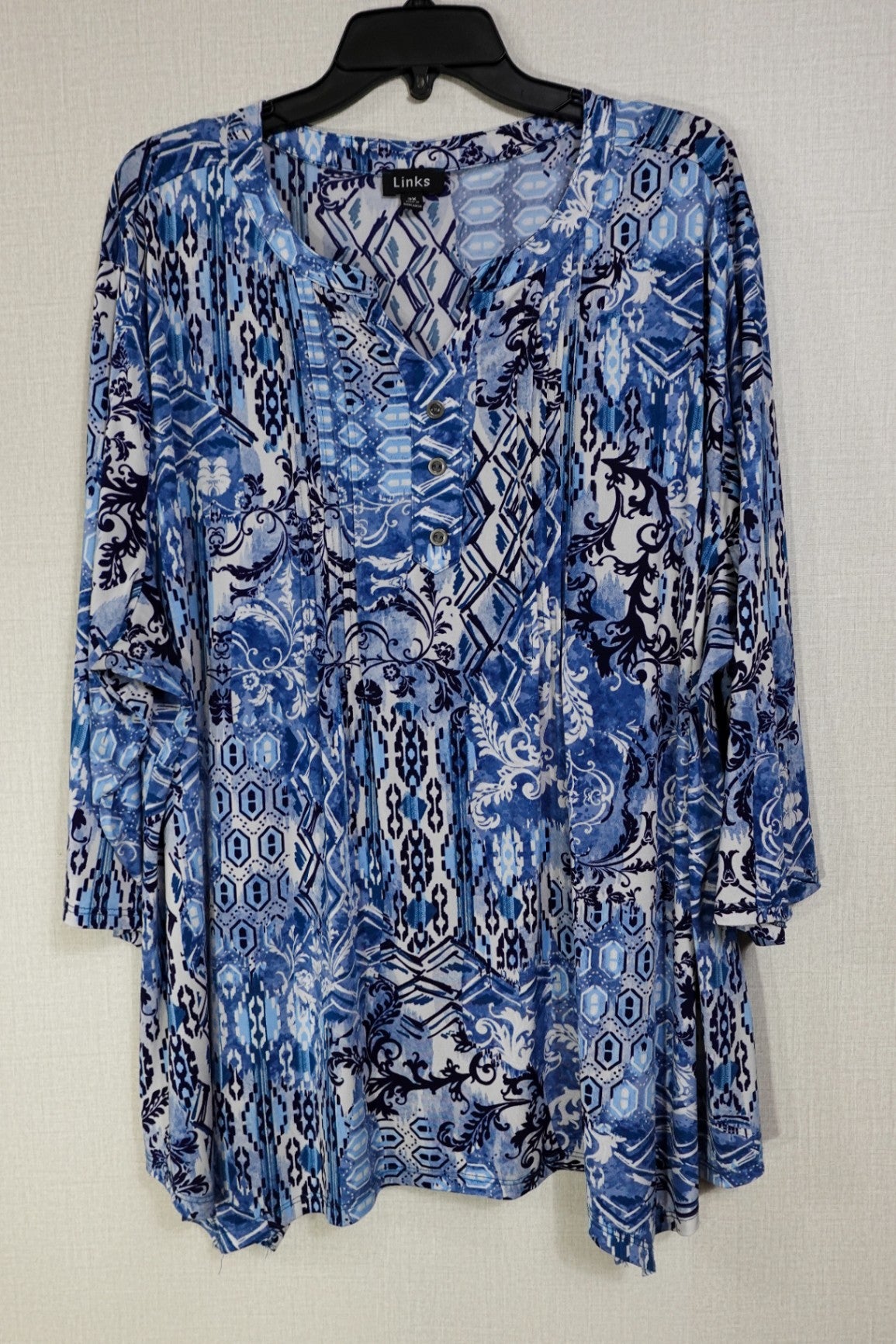Links, Long Sleeve Top, 2X (1X)