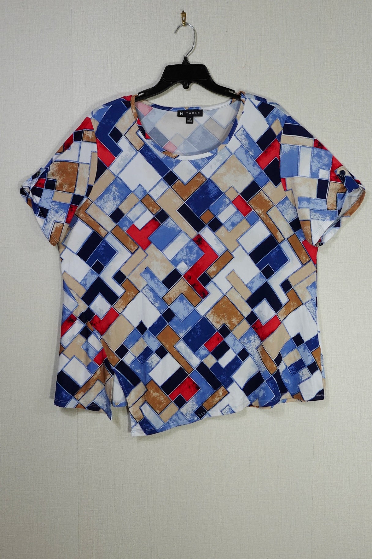 N Touch, Short Sleeved Top, 2X (1X)