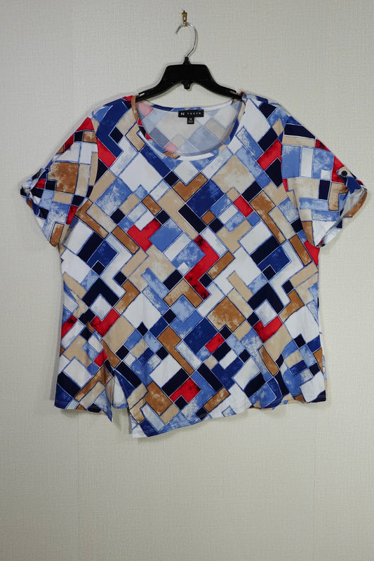 N Touch, Short Sleeved Top, 2X (1X)