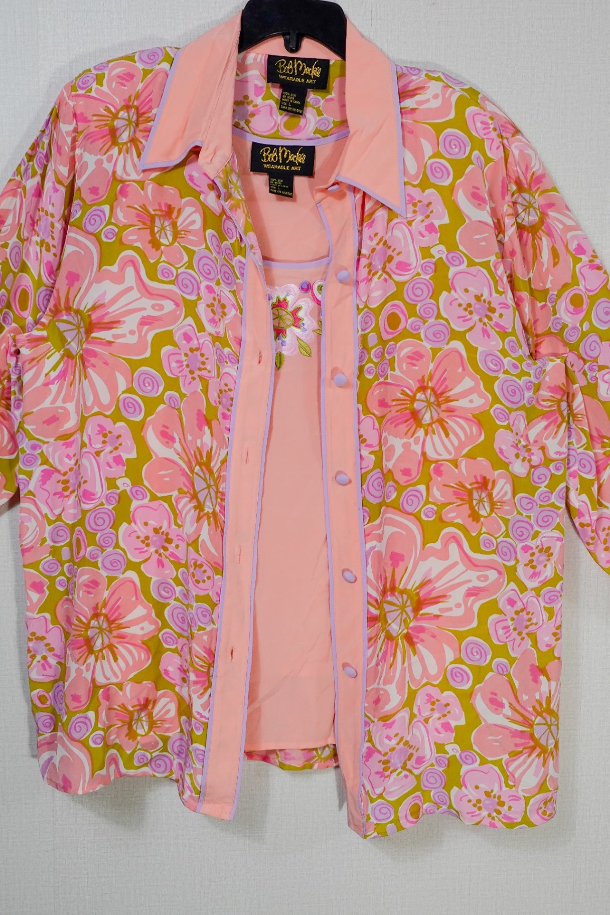 Bob Mackie, Vintage long sleeve blouse two piece set, L
