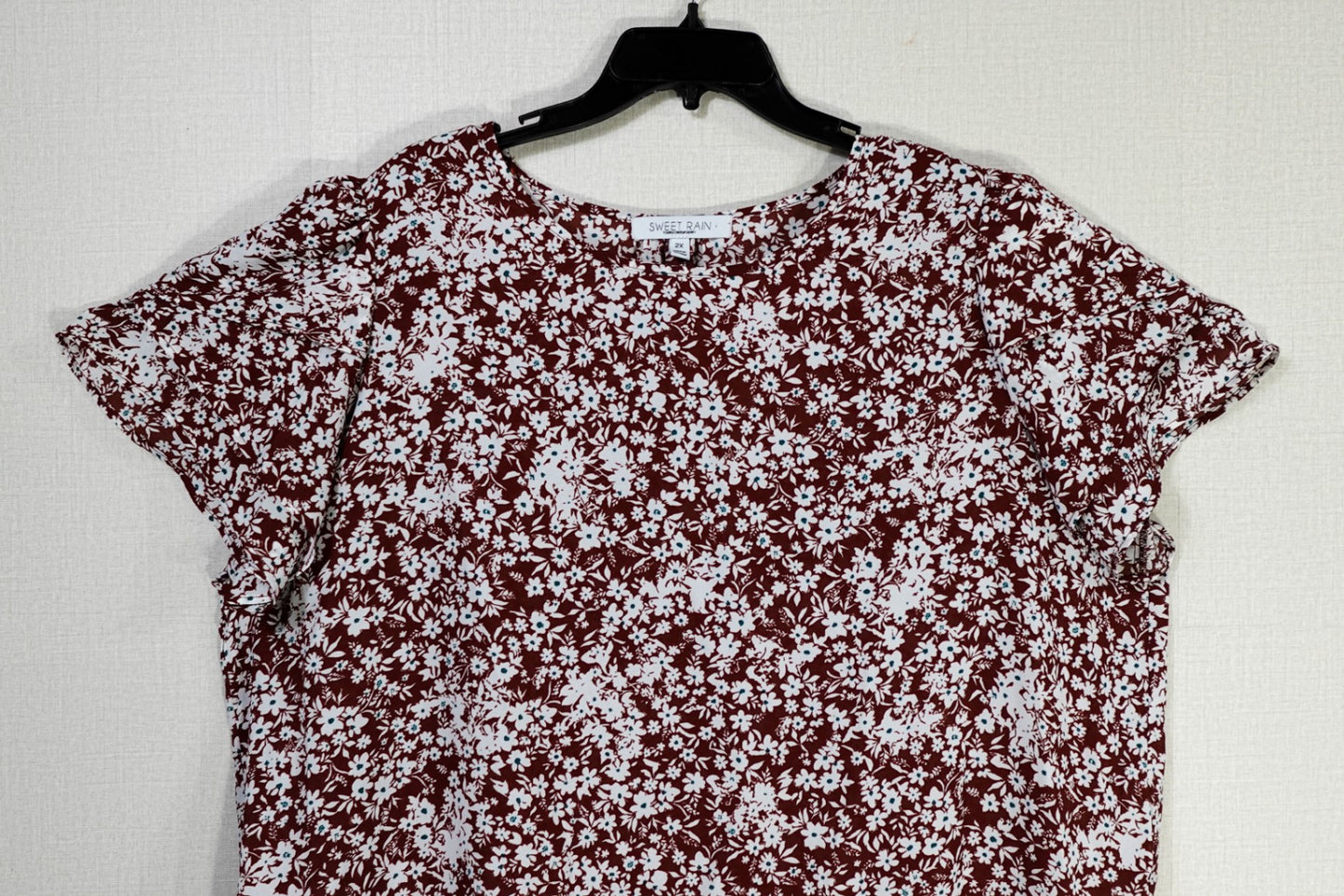 Sweet Rain, Short Sleeved Top, 2X