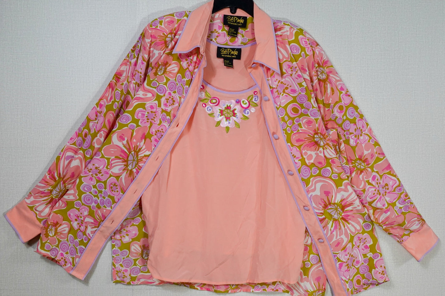 Bob Mackie, Vintage long sleeve blouse two piece set, L
