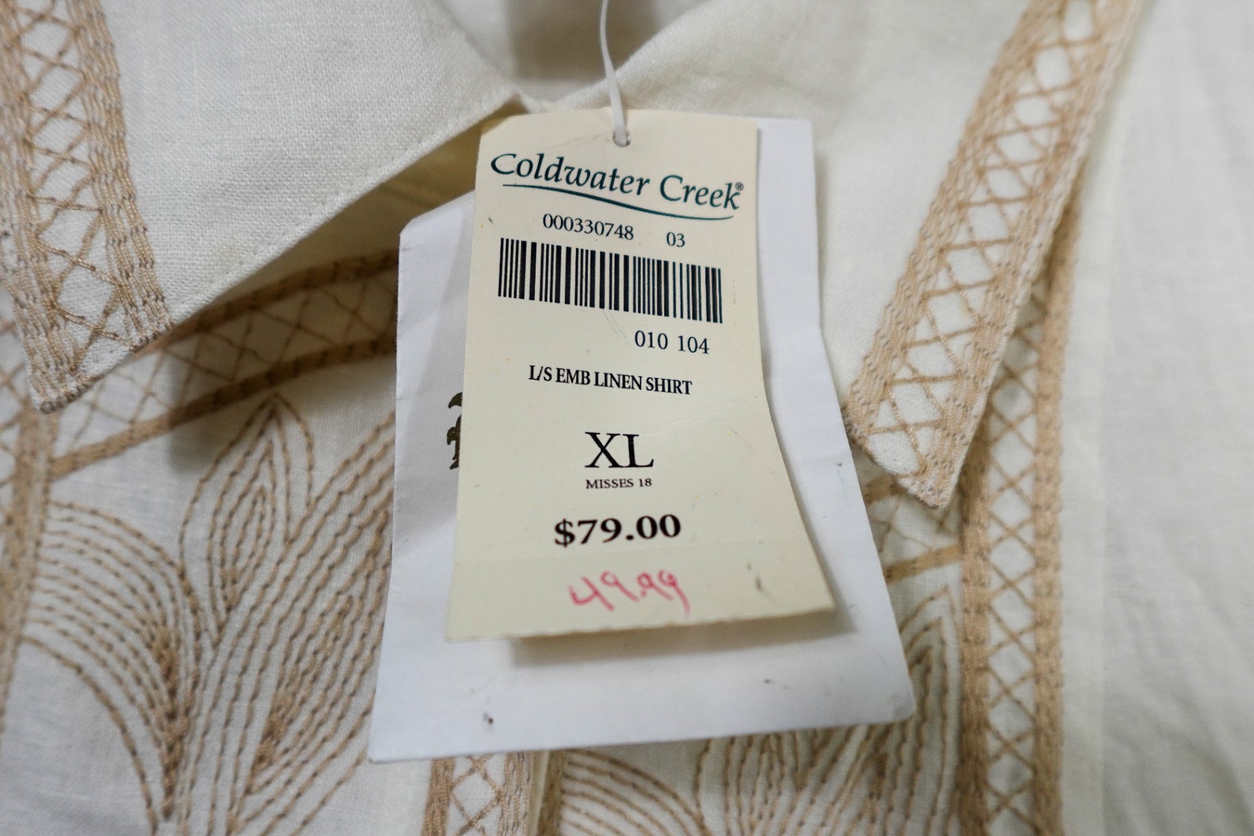 Coldwater Creek, New Vintage Long Sleeve Top, XL