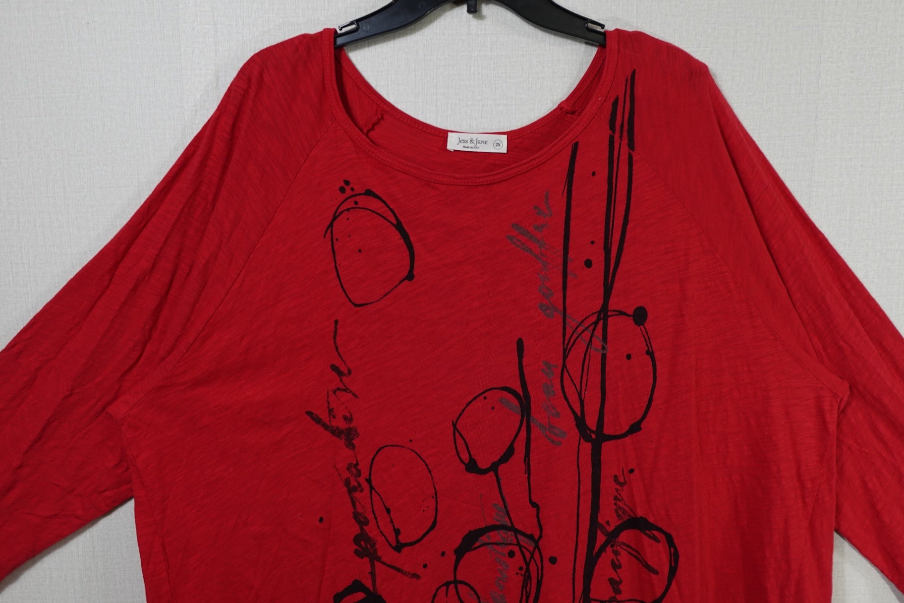 Jess & Jane, 3/4 Sleeves Top Tunic, 2X