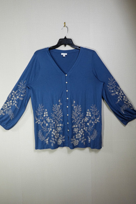 J. Jill, Long Sleeves Top- Button Down, XL