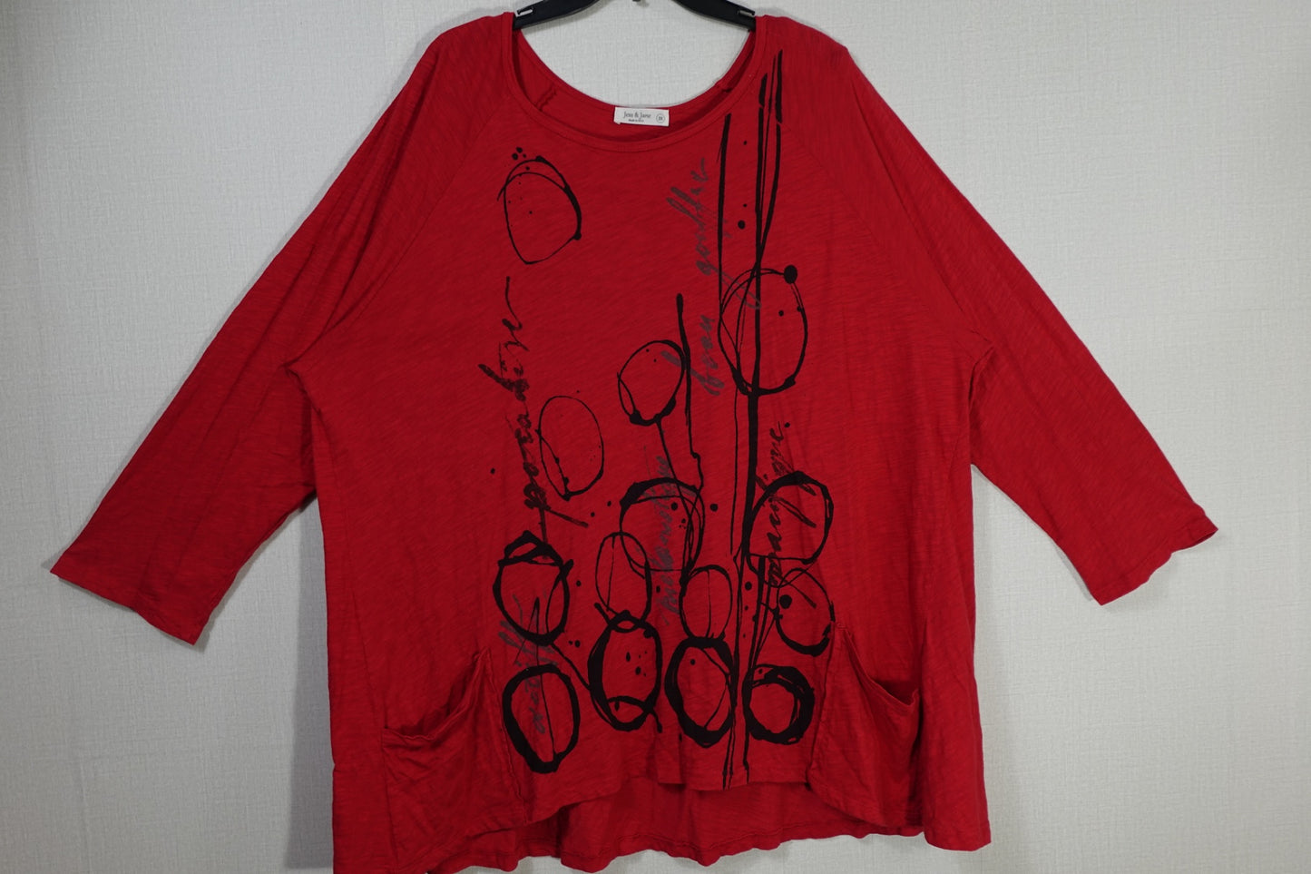 Jess & Jane, 3/4 Sleeves Top Tunic, 2X
