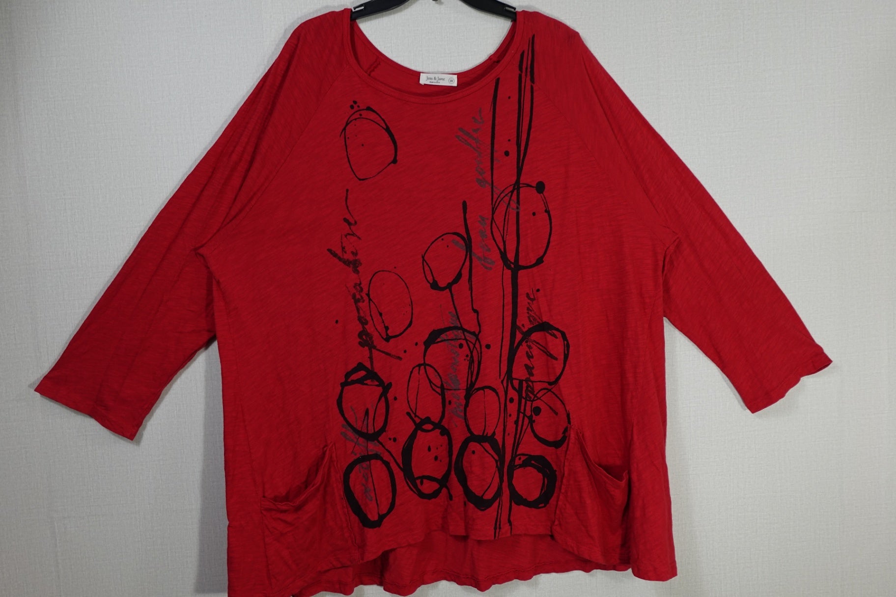 Jess & Jane, 3/4 Sleeves Top Tunic, 2X