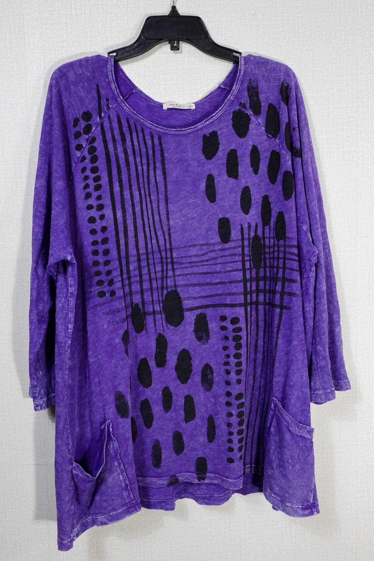 Jess & Jane, 3/4 Sleeves Top Tunic, 2X