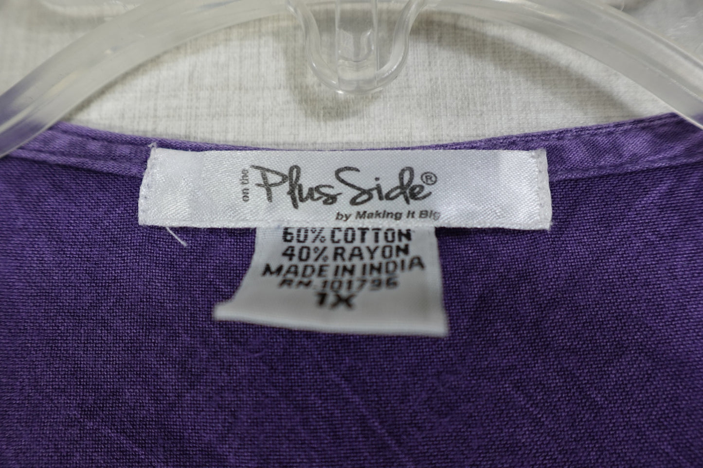 Plus Side , 1/2 Sleeved Tunic, 1X