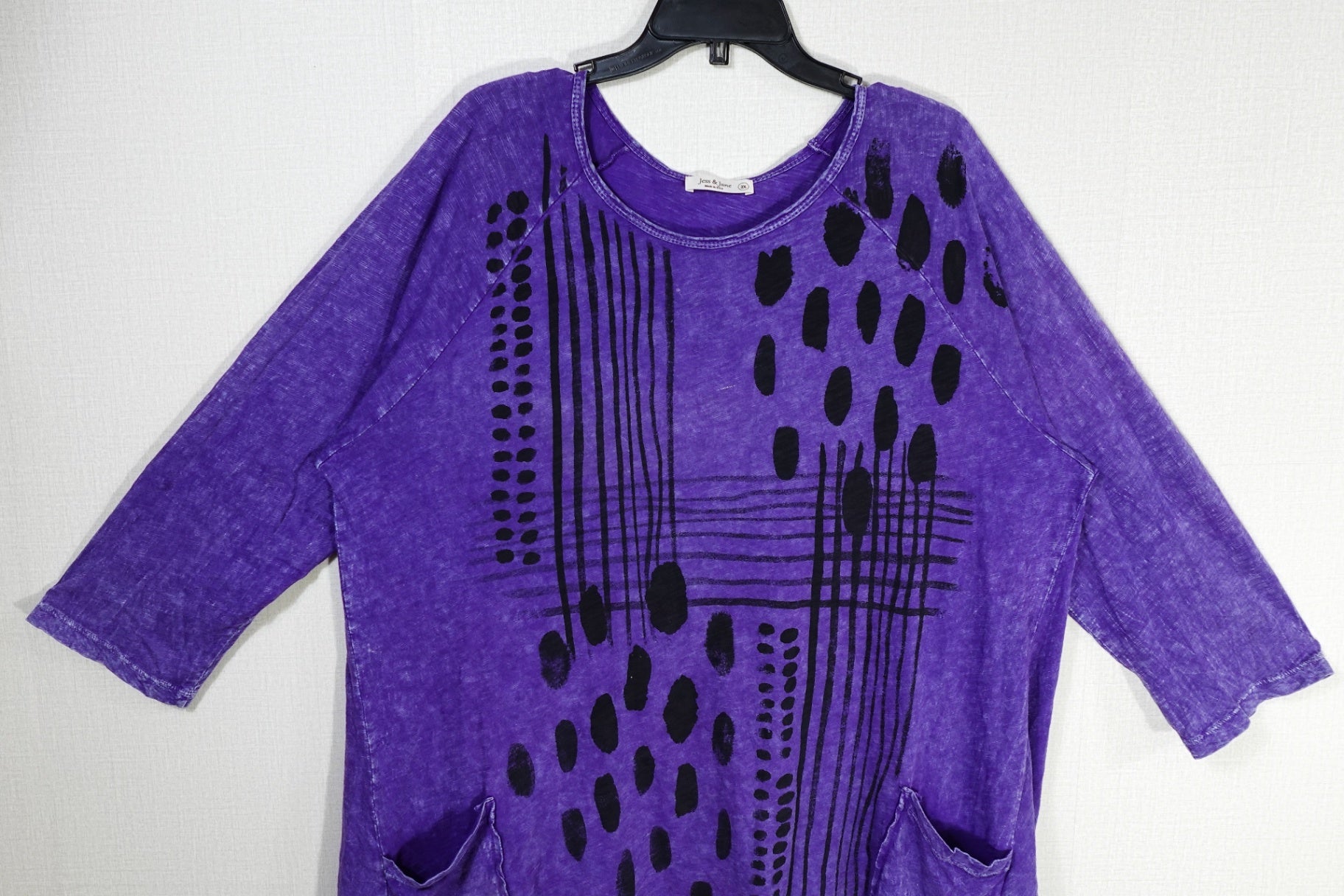 Jess & Jane, 3/4 Sleeves Top Tunic, 2X
