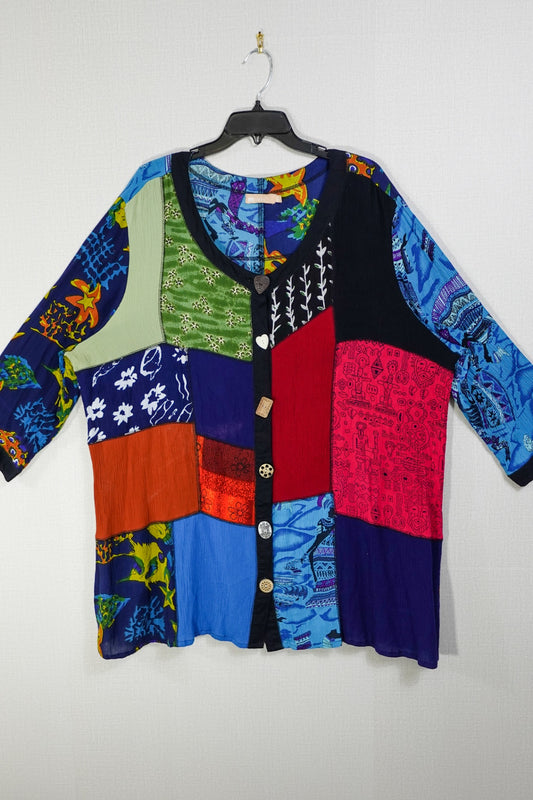 La Cera, 3/4 Sleeeve Tunic, 3X