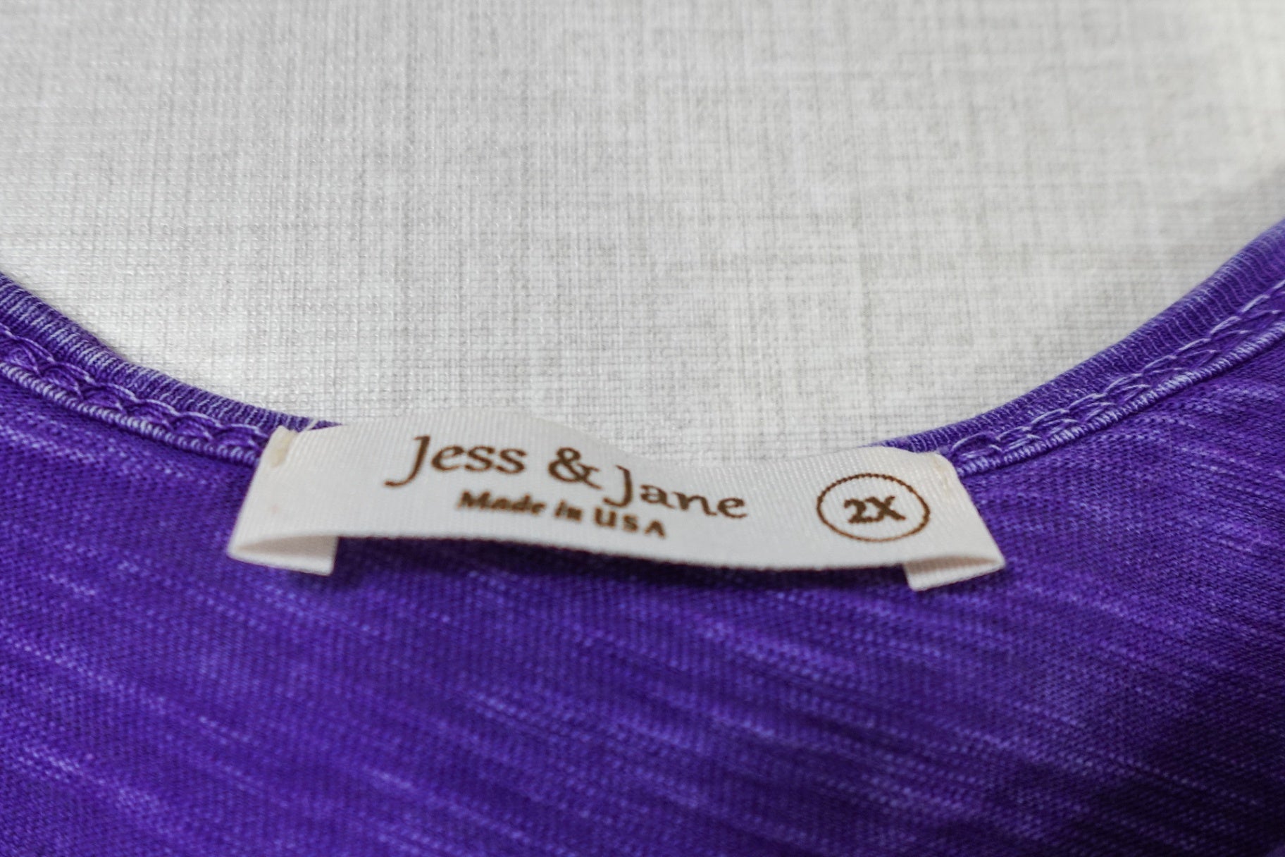 Jess & Jane, 3/4 Sleeves Top Tunic, 2X