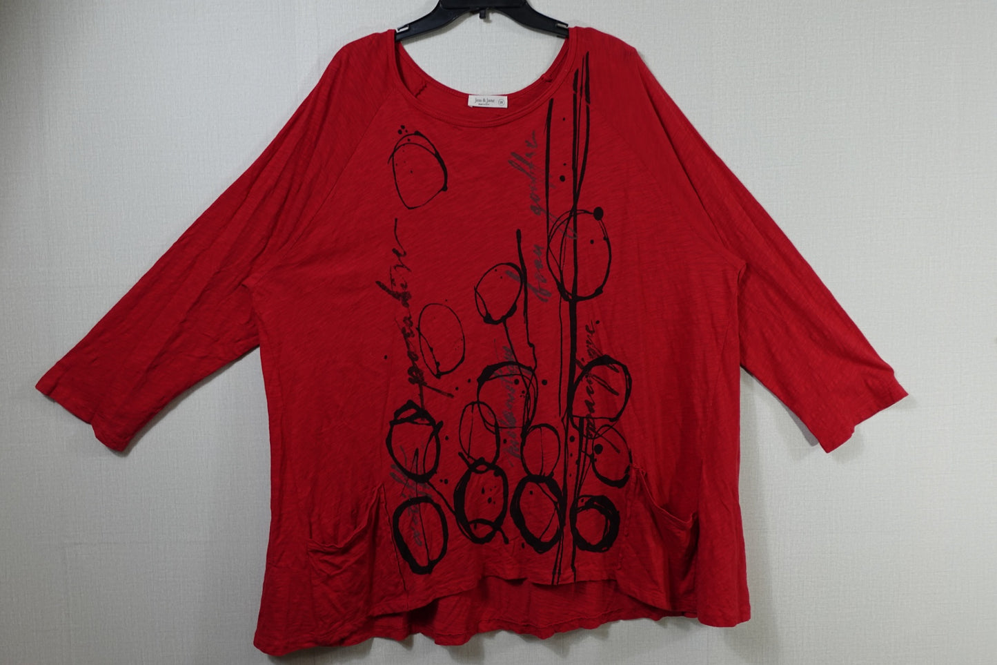 Jess & Jane, 3/4 Sleeves Top Tunic, 2X