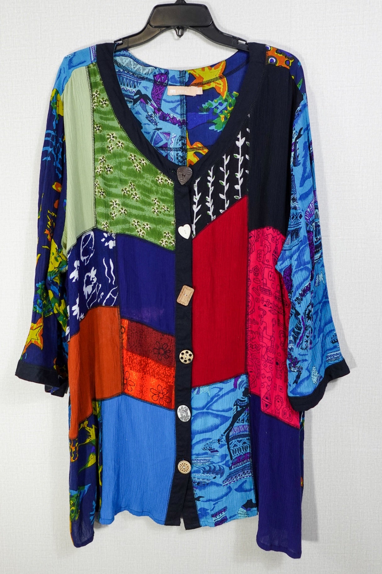 La Cera, 3/4 Sleeeve Tunic, 3X