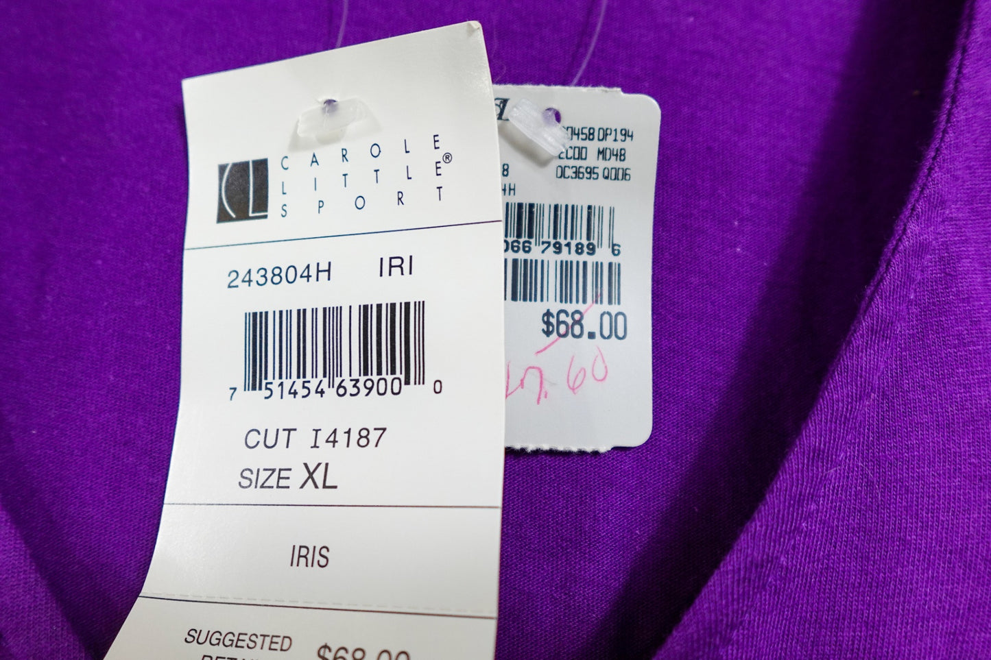 Carole Little Sport, New Vintage Long Sleeve Top, XL