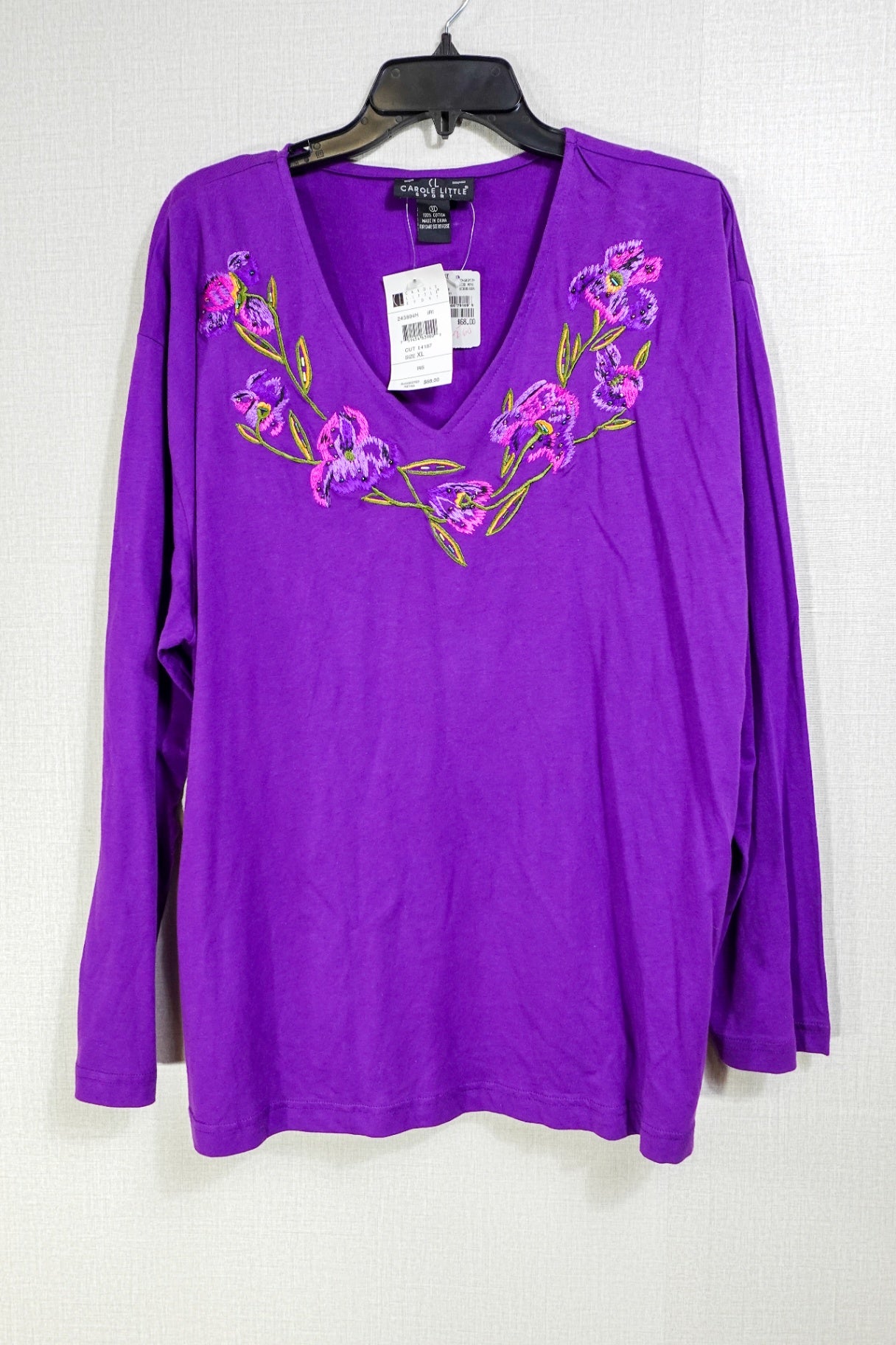 Carole Little Sport, New Vintage Long Sleeve Top, XL